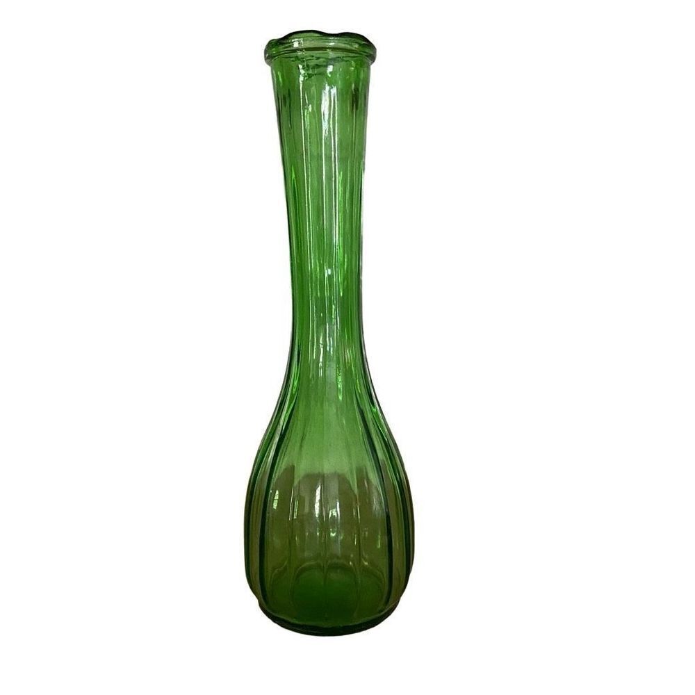Vintage Pacific Coast Glass Green Slim Bud Vase Flowers Home Decor